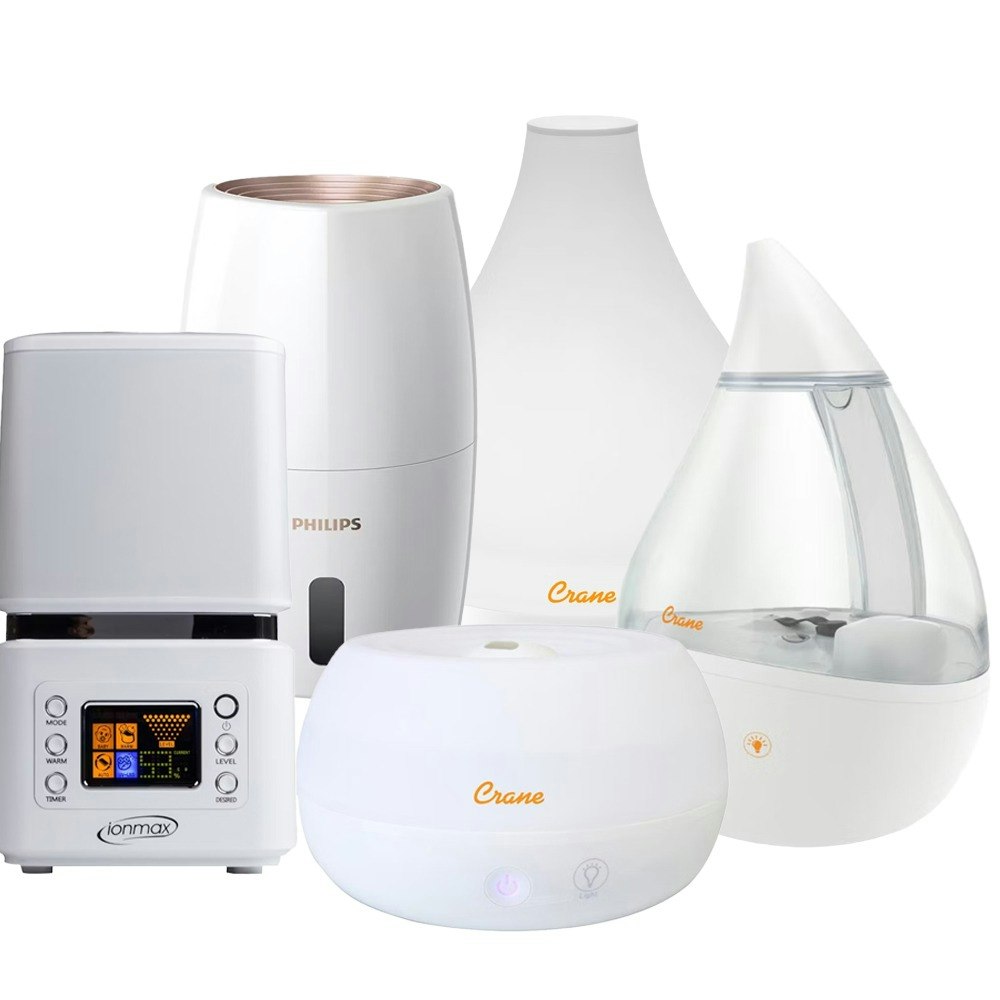 A family in the living room with an Air Purifier