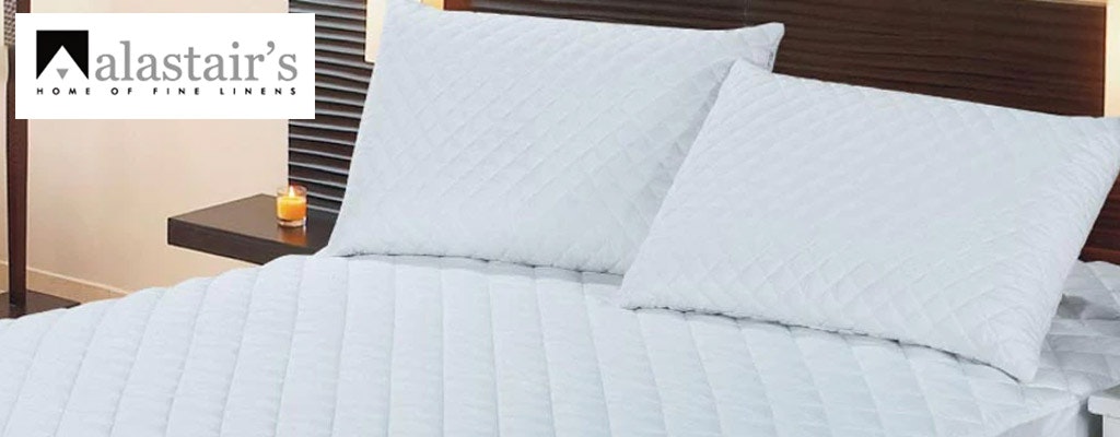 Alastairs Diamond Quilted Cotton Bamboo Mattress Protector Banner