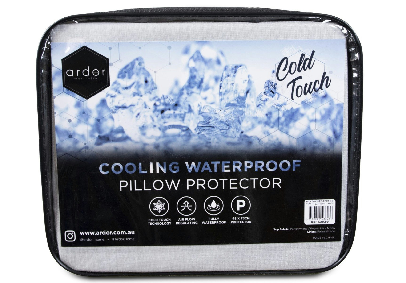 Ardor Home Cooling Waterproof Pillow Protector Packaging