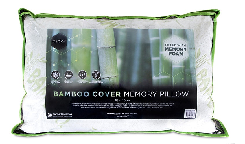Ardor Home Memory Foam Bamboo Covered Pillow