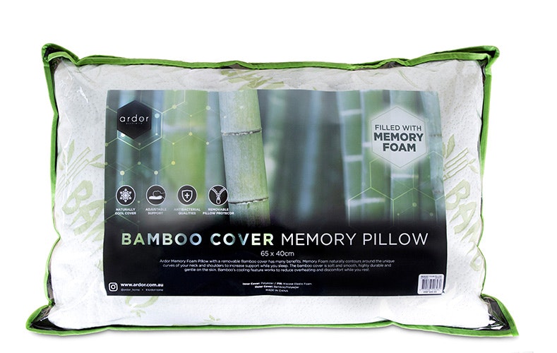 Ardor Home Memory Foam Bamboo Covered Pillow