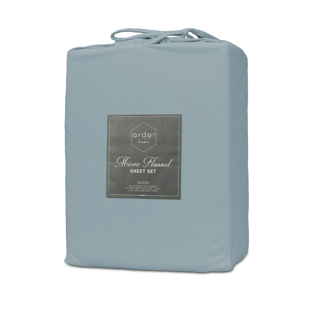 Ardor Boudoir Micro Flannel Sheet Set Sky Blue