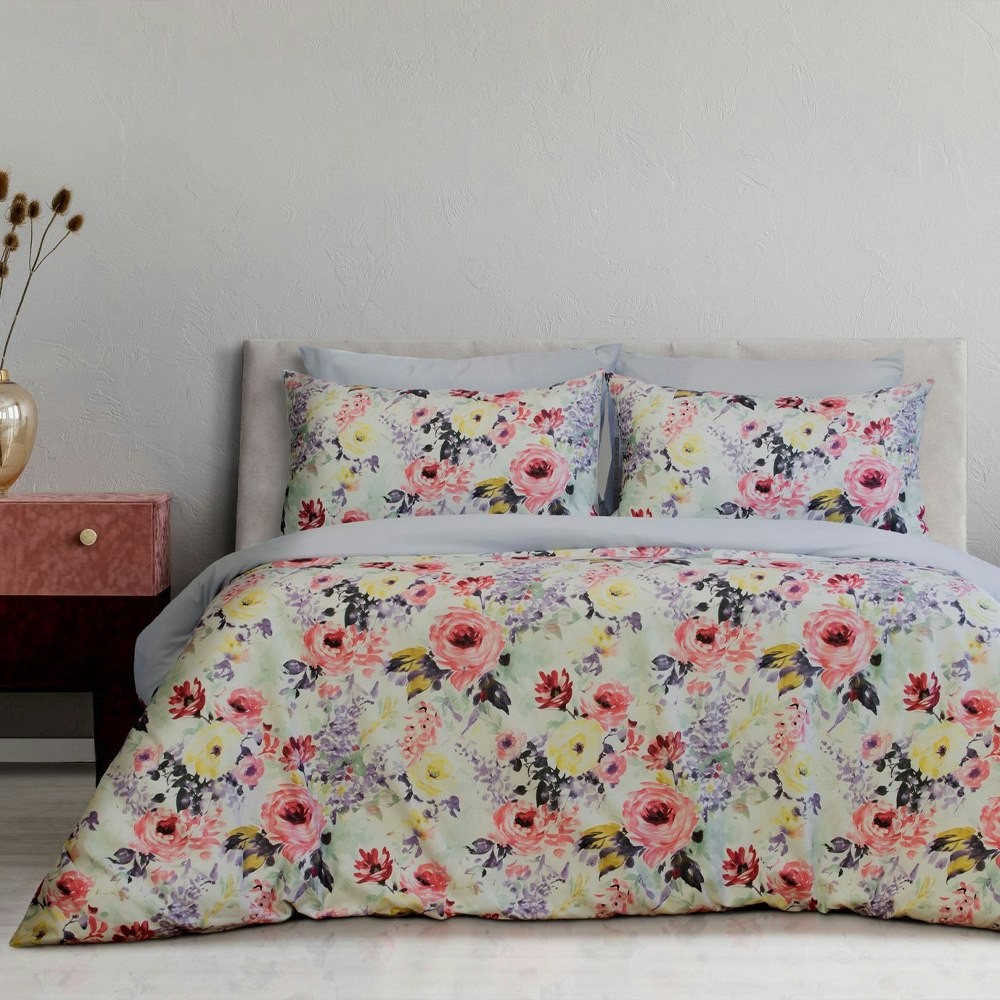 Ardor Boudoir Holly Printed Microfibre Quilt Cover Set
