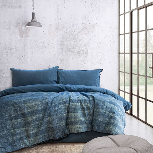 Ardor Boudoir Vintage Denim Look Washed Cotton Quilt Cover Set