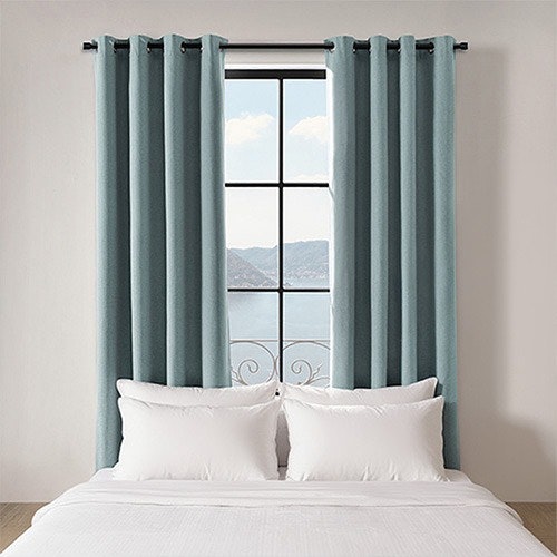 Cadence & Co. Bennett Faux Linen Eyelet Curtain Twin Pack