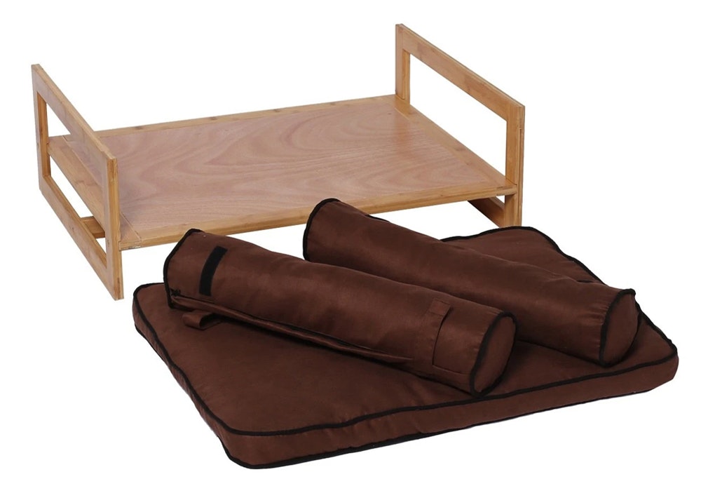 Charlie's Pet Bamboo Elevated Pet Bed Brown