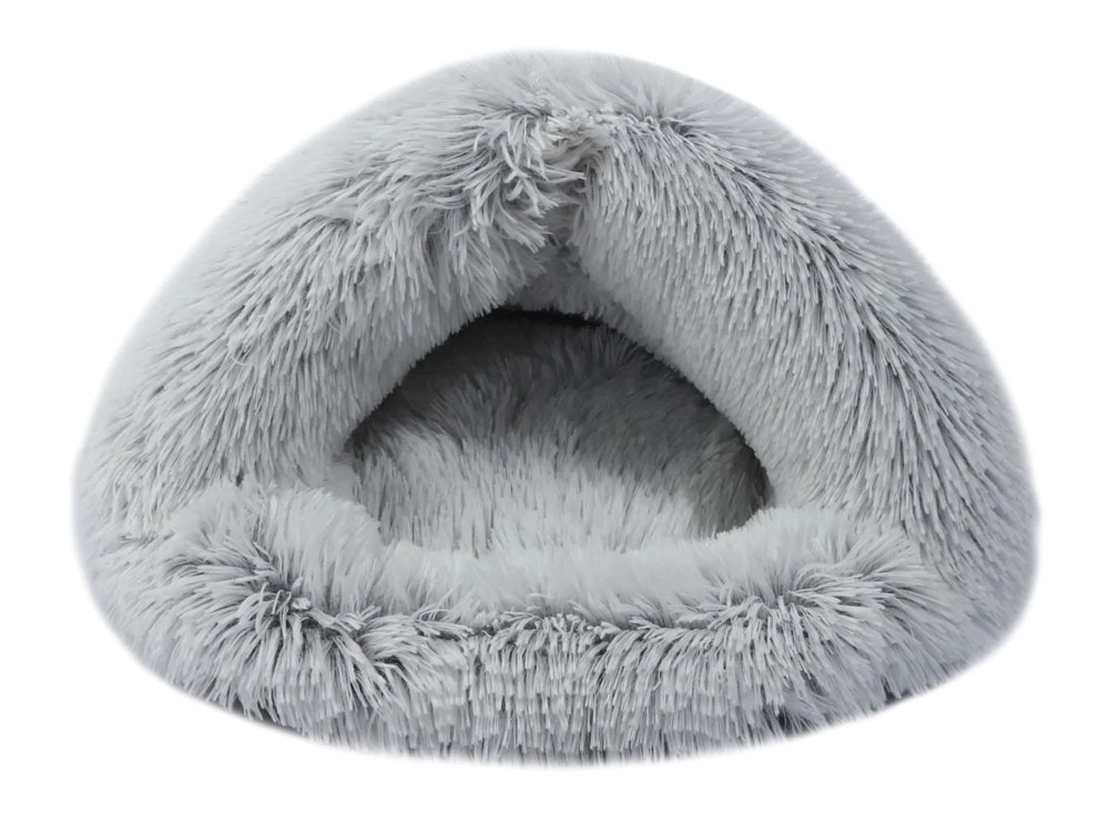 Charlie's Shaggy Faux Fur Igloo Cat Cave Bed