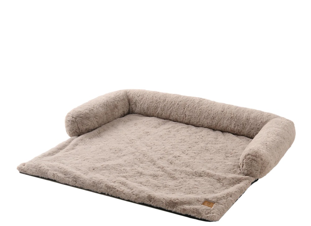 Charlie's VIP Lush Faux Fur Bolster Sofa Protector Calming Dog Bed