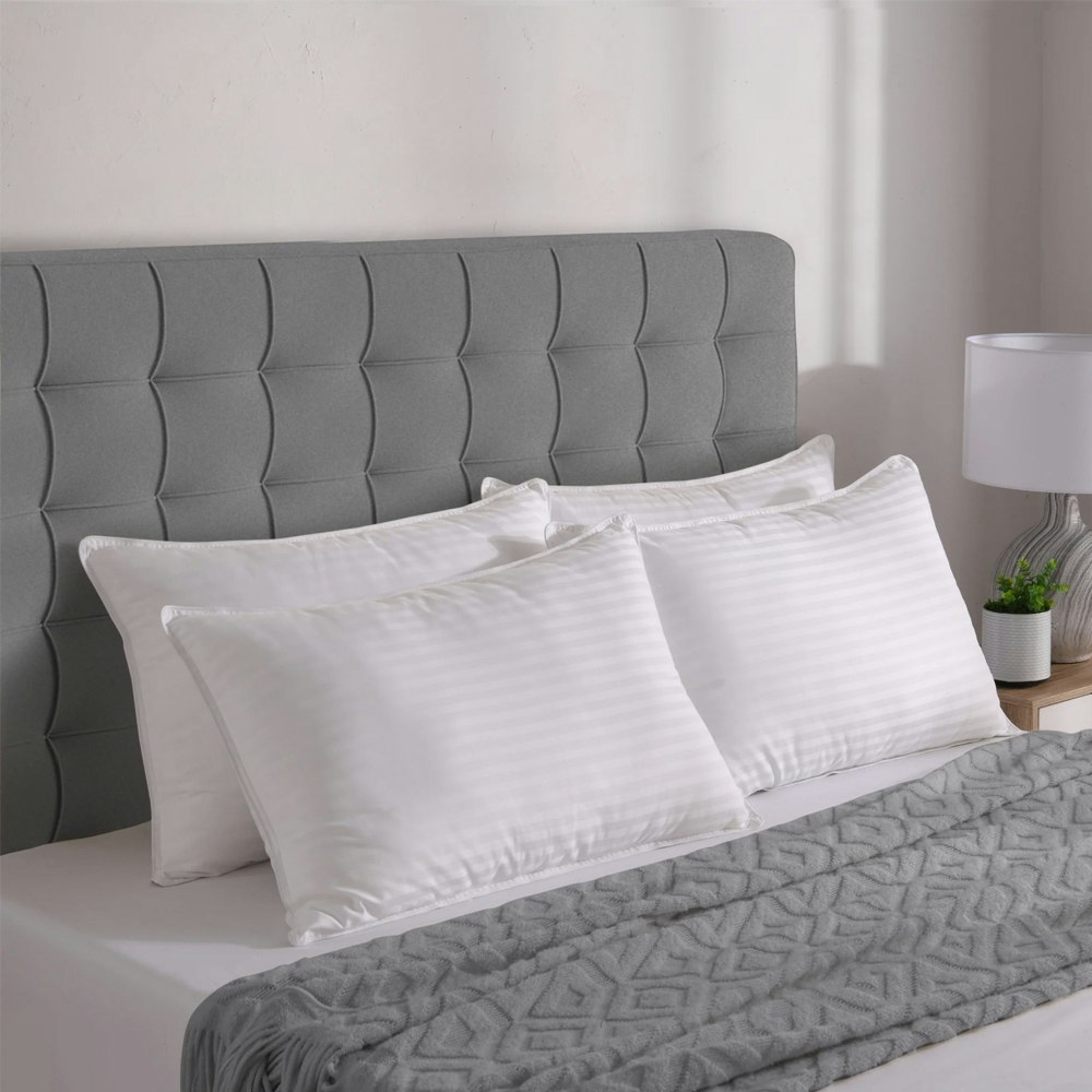 Dreamaker Cotton Sateen Cover Microfibre Pillow 4 Pack 