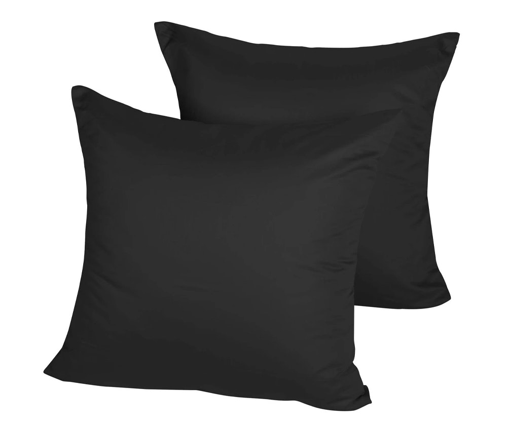Dreamaker 500 Thread Count Cotton Sateen Euro Pillowcase Twin Pack Charcoal