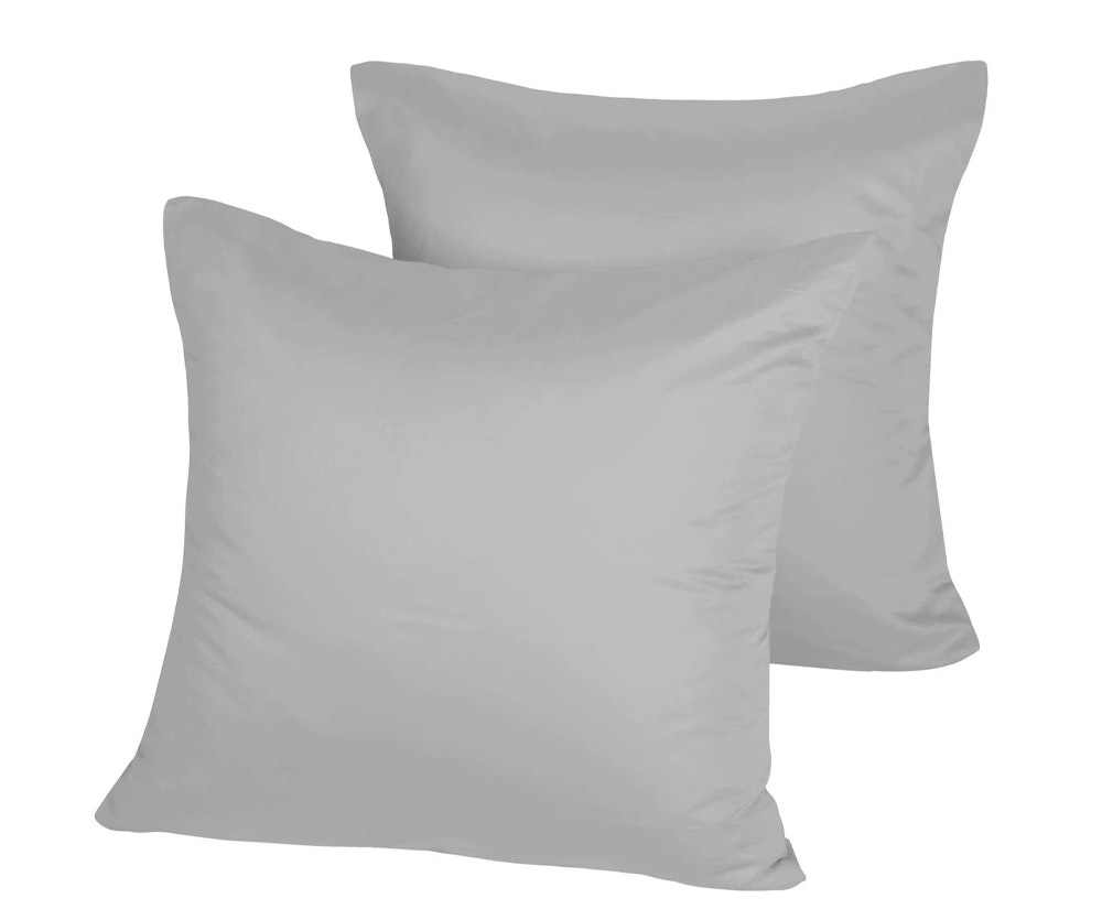 Dreamaker 500 Thread Count Cotton Sateen Euro Pillowcase Twin Pack Platinum