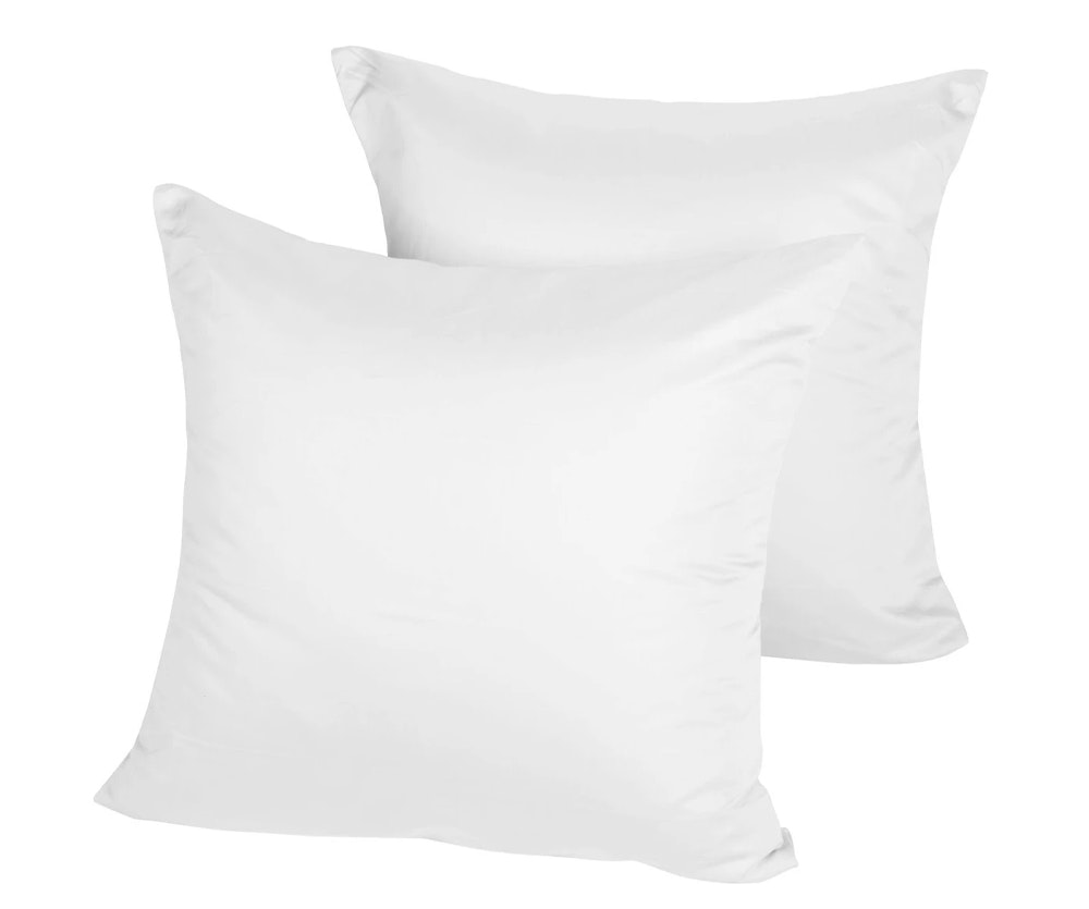 Dreamaker 500 Thread Count Cotton Sateen Euro Pillowcase Twin Pack White