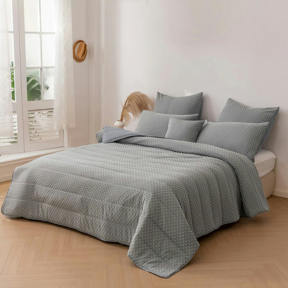 Dreamaker Finley Dot 6 Piece Comforter Set Rose
