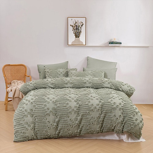 Dreamaker Fletcher Ultrafine Tufted Chenille Quilt Cover Set