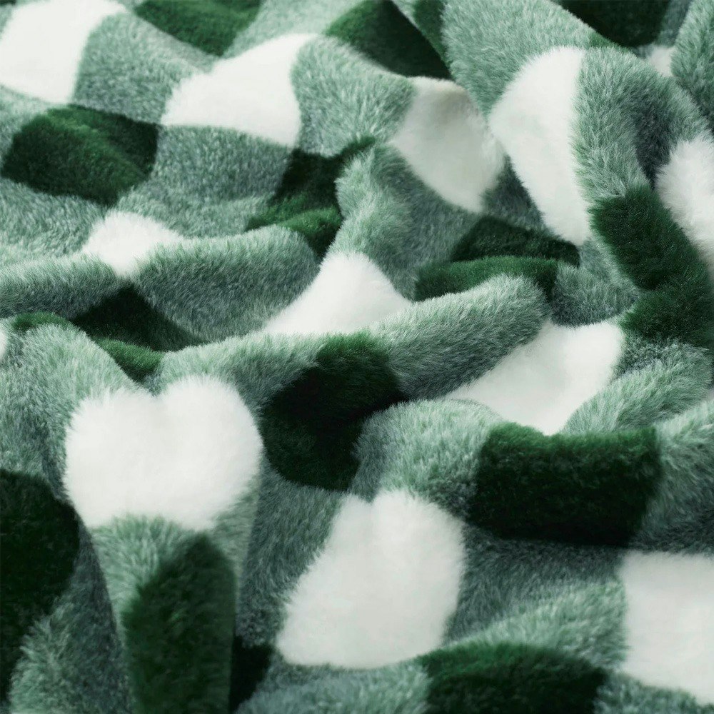 Dreamaker Gingham Plush Reversible Heated Throw Blanket