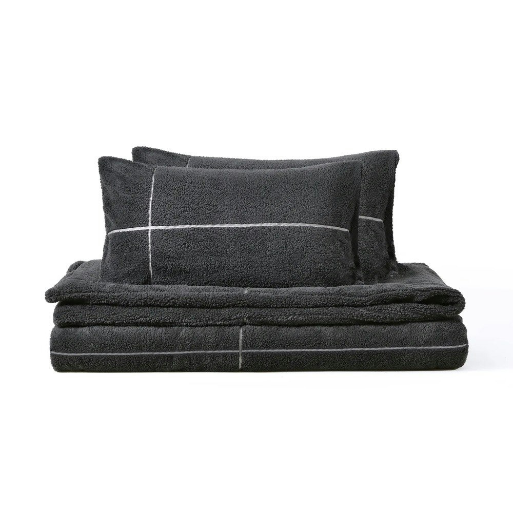 Dreamaker Jasper Teddy Fleece Quilt Cover Set