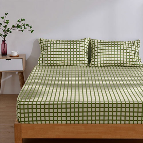 Dreamaker Micro Flannel Grid Combo Fitted Sheet Set Bedroom