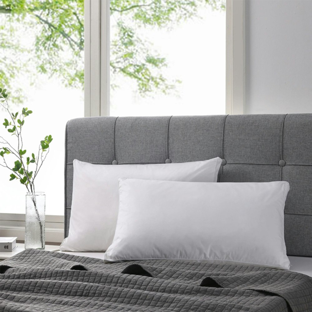 Dreamaker Microfibre Gusseted Medium Profile Twin Pack Pillow   
