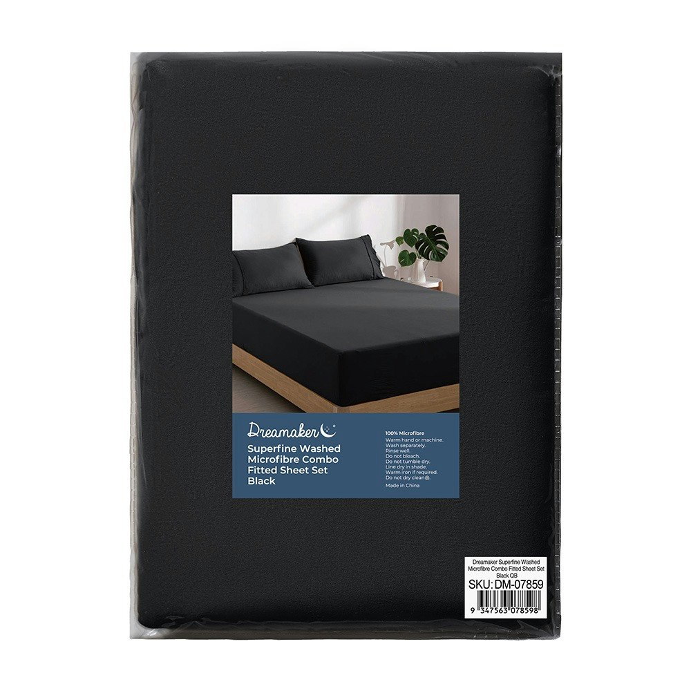 Dreamaker Superfine Sheet Set Black