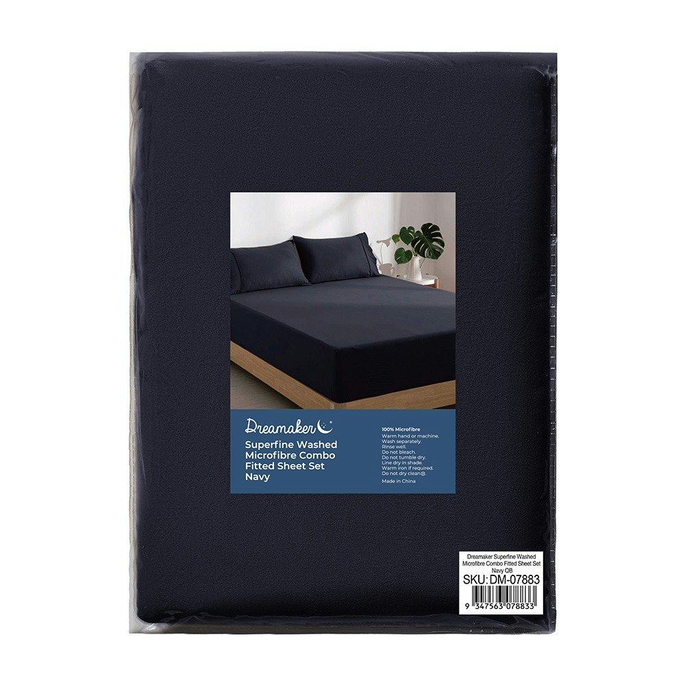 Dreamaker Superfine Sheet Set Navy