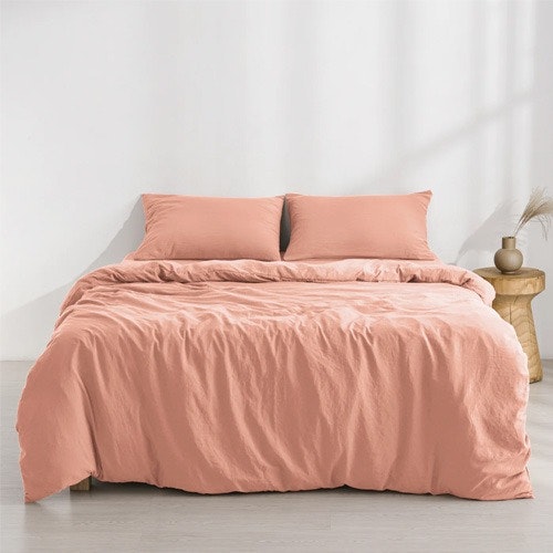 Dreamaker Superfine Quilt Cover Set Pink Clay