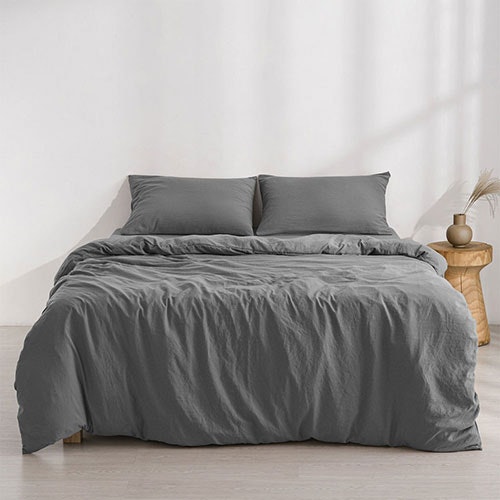 Dreamaker Superfine Quilt Cover Set Charcoal