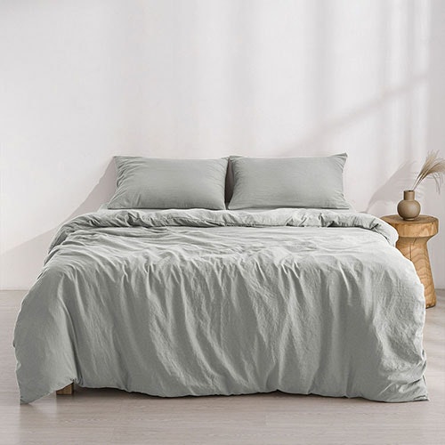 Dreamaker Superfine Quilt Cover Set Dove Grey