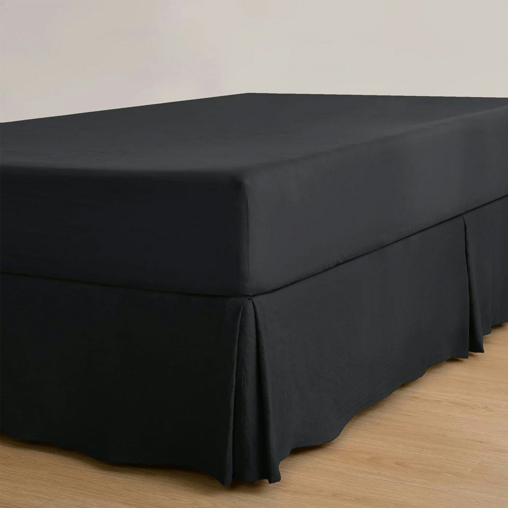 Dreamaker Superfine Washed Microfibre Pleated Valance Black
