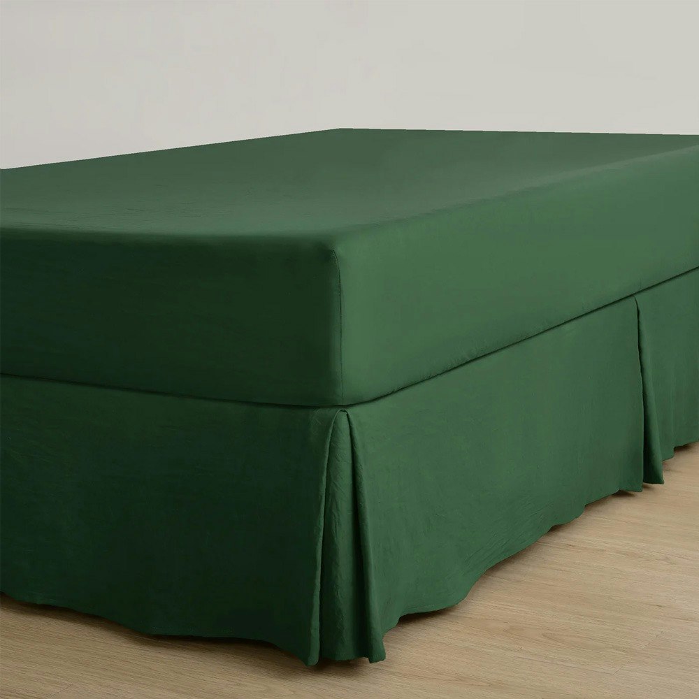 Dreamaker Superfine Washed Microfibre Pleated Valance Hunter green
