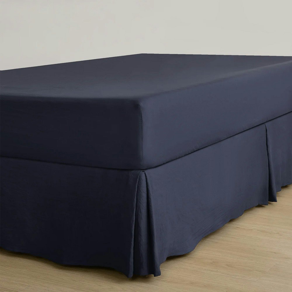 Dreamaker Superfine Washed Microfibre Pleated Valance Navy