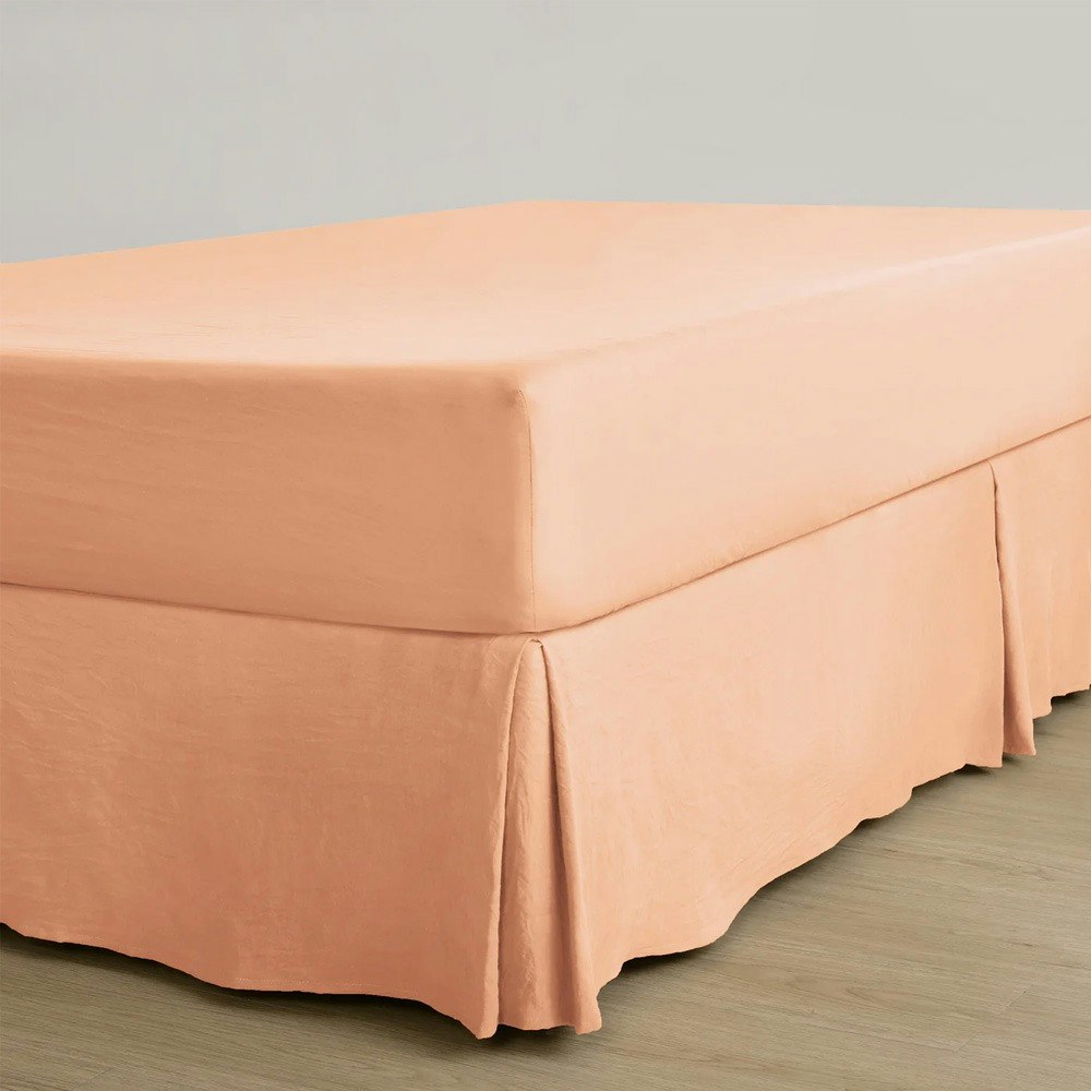 Dreamaker Superfine Washed Microfibre Pleated Valance Peach