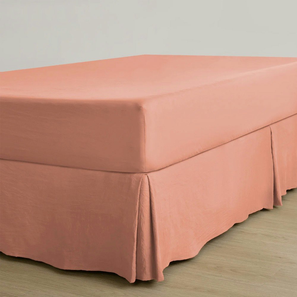 Dreamaker Superfine Washed Microfibre Pleated Valance Pink Clay