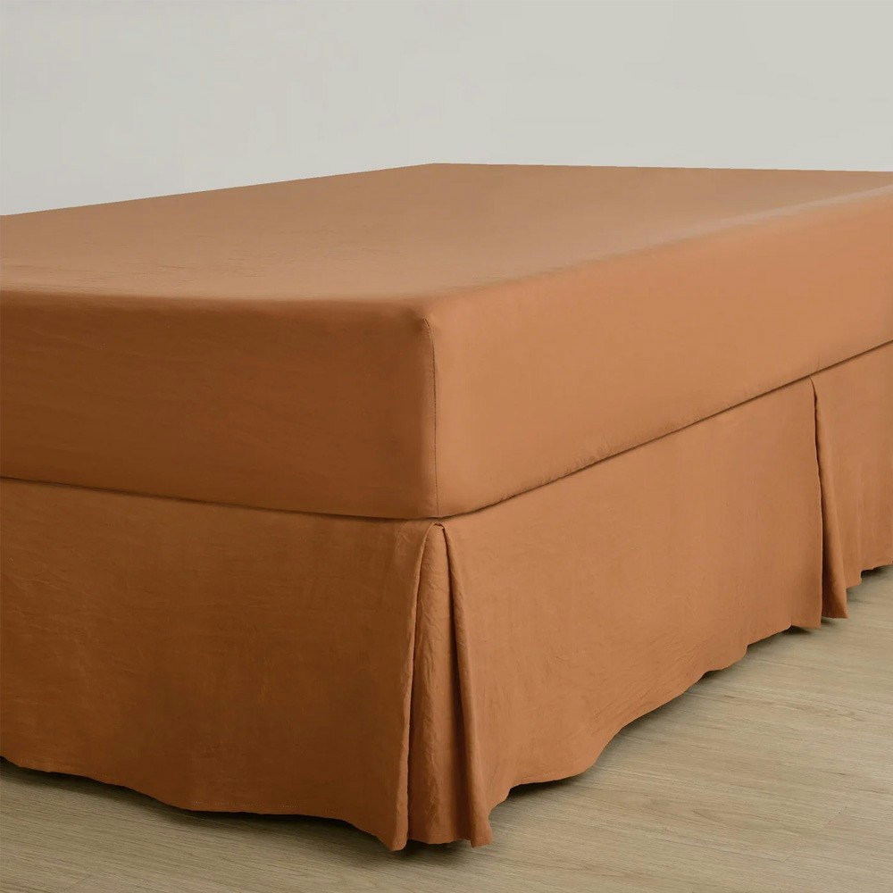 Dreamaker Superfine Washed Microfibre Pleated Valance Rust
