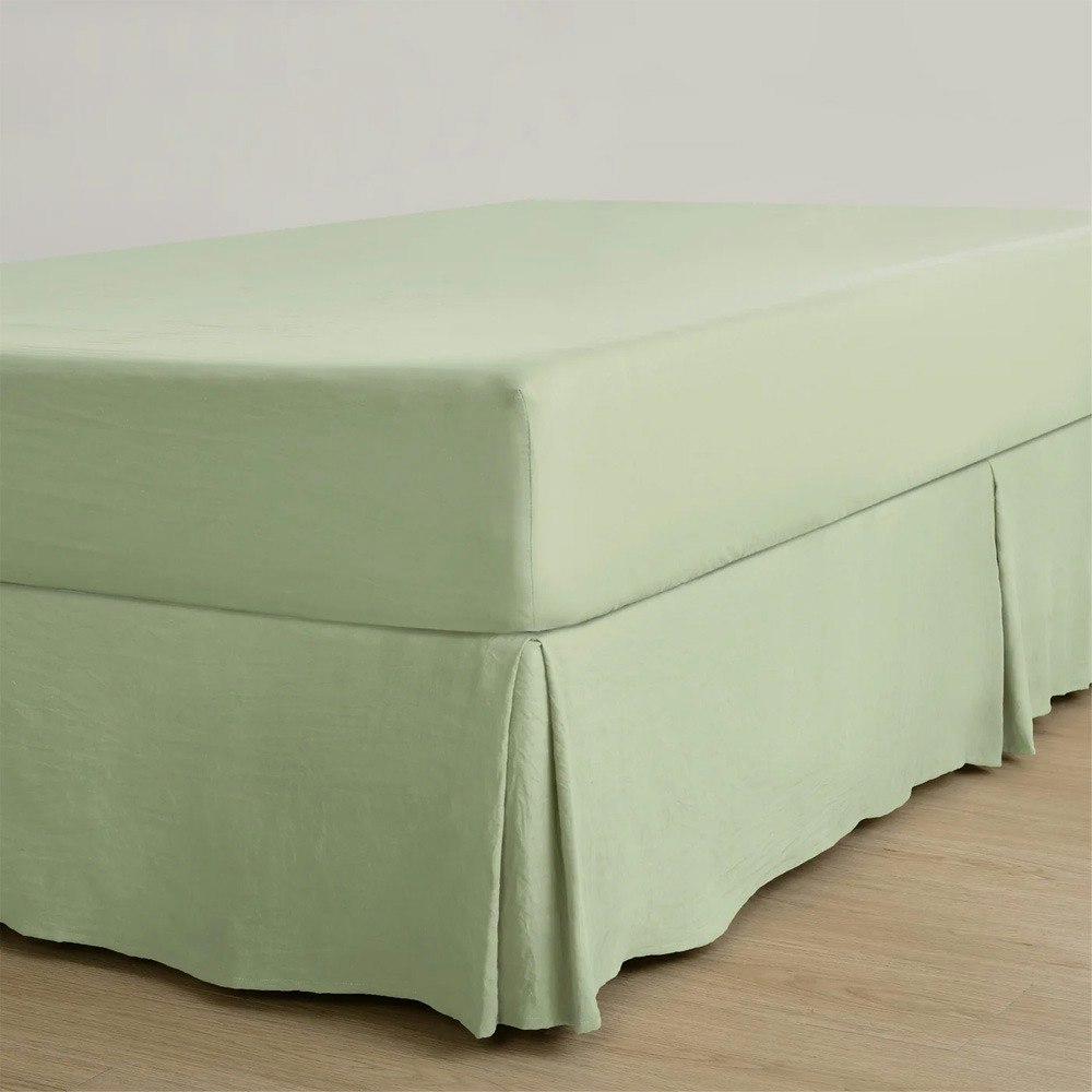 Dreamaker Superfine Washed Microfibre Pleated Valance Sage Green