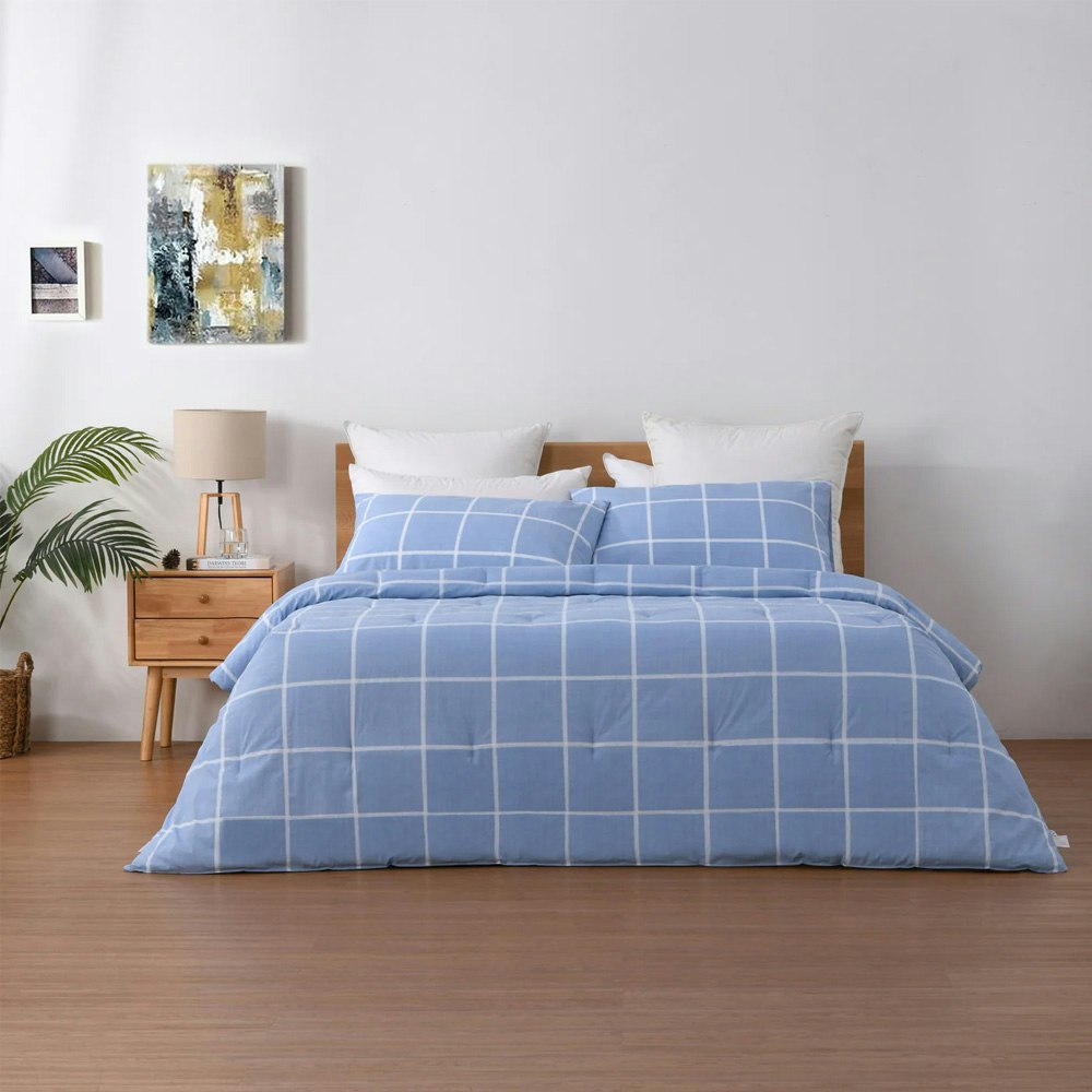 Dreamaker 225TC Cotton Washed Comforter Set White