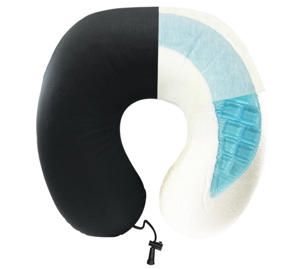 Dunlopillo Premium Gel Memory Foam Neck Travel Pillow Diagram