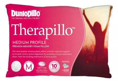 Dunlopillo Therapillo Premium Memory Foam Pillow Medium Profile