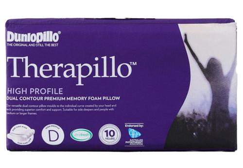 Dunlopillo Therapillo Premium Memory Foam Pillow Contoured High Profile