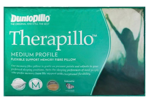 Dunlopillo Therapillo Flexible Support Memory Fibre Pillow Medium Profile