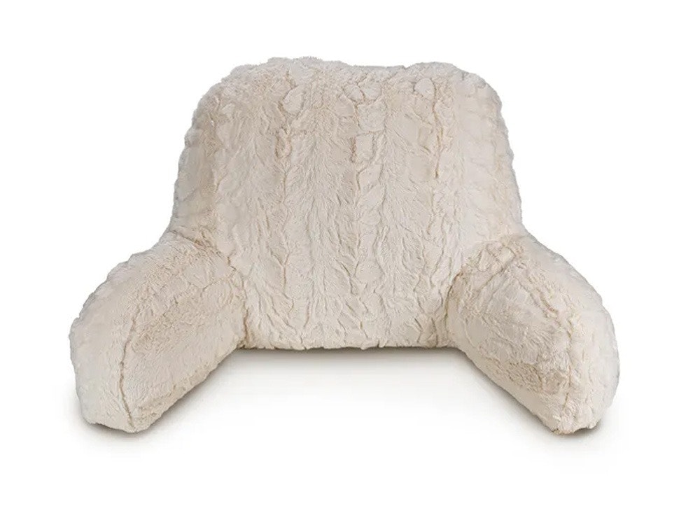 Easyrest Sitting Bed Faux Fur Backrest Pillow Off White