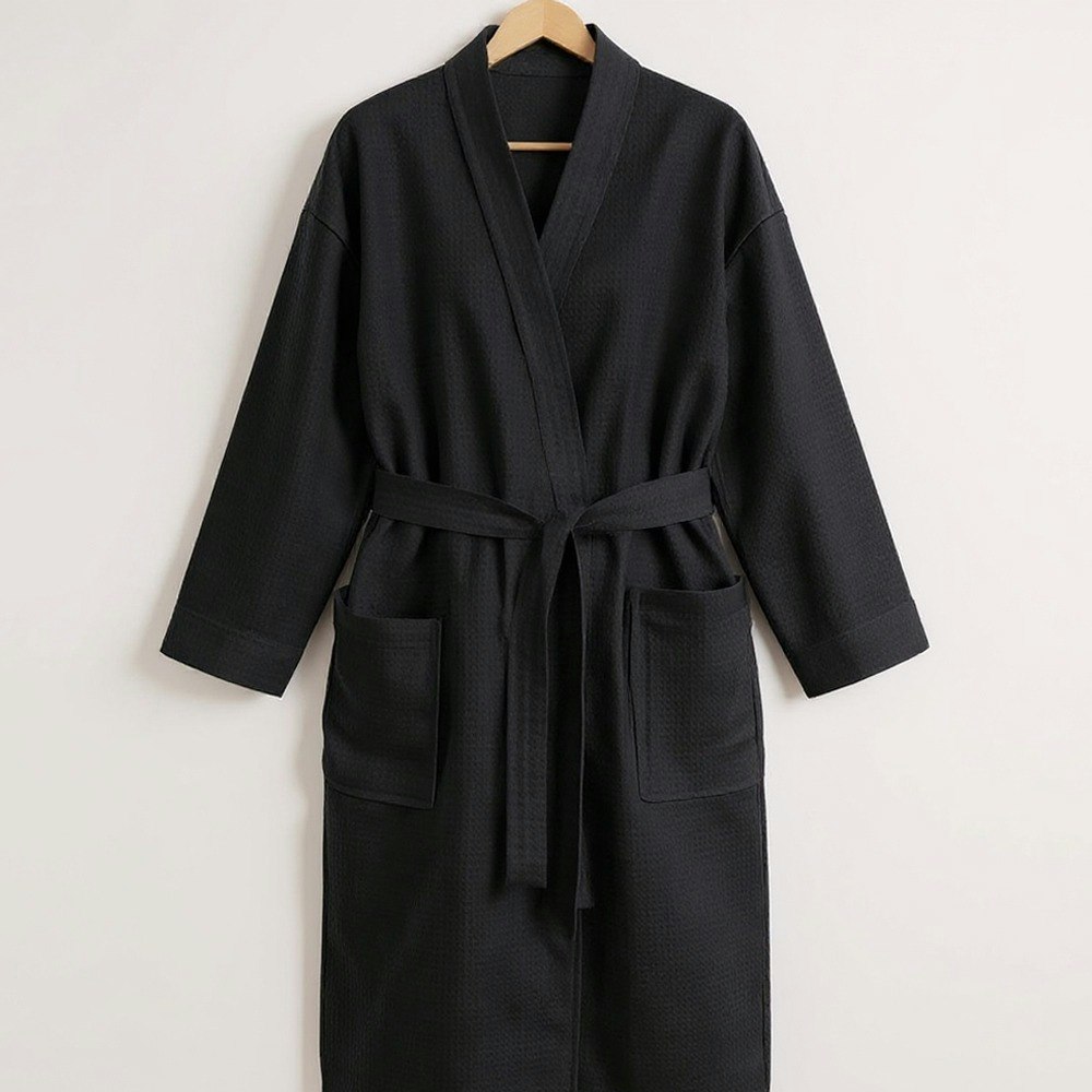 Jason Commercial Cotton Waffle Bathrobe Ebony