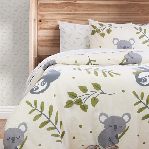 Jelly Bean Kids Cozy Critters Flannelette Quilt Cover Set