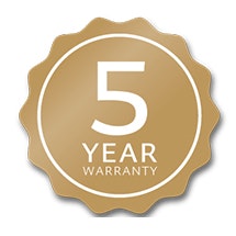 5-year guarantee against faulty material & workmanship