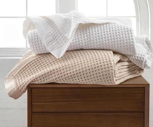Logan and Mason Cotton Waffle Blanket Feature 2