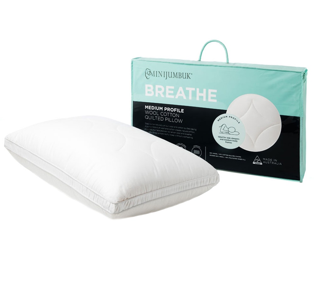 MiniJumbuk Breathe Cotton Quilted Wool Pillow Packaging