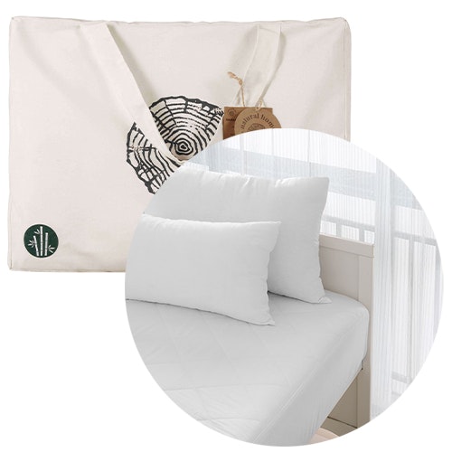 Natural Home Bamboo Cot Quilted Mattress Protector Packaging