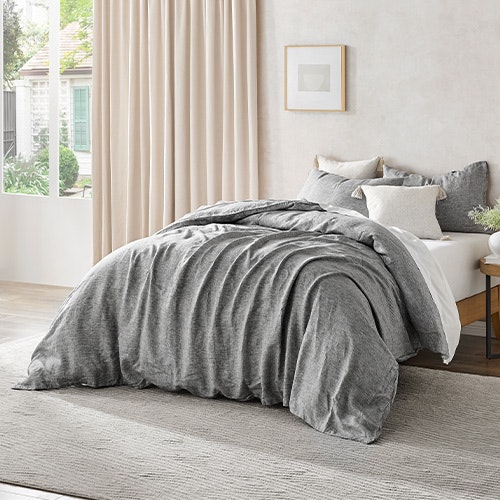 Natural Home Classic Pinstripe Linen Quilt Cover Set