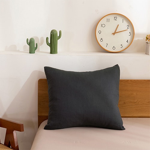 Natural Home Flax Linen Euro Pillowcase Charcoal Colour