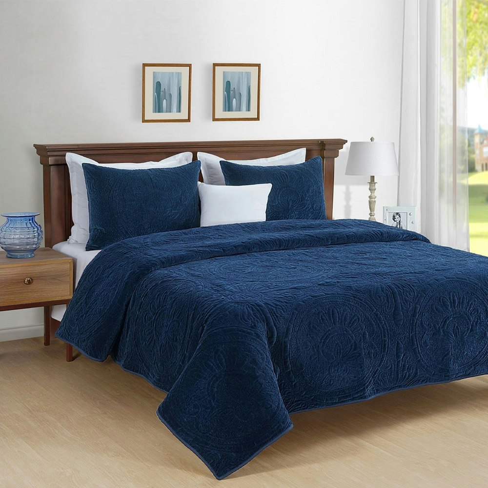 Park Avenue Charlotte Cotton Velvet Quilted Comforter Set