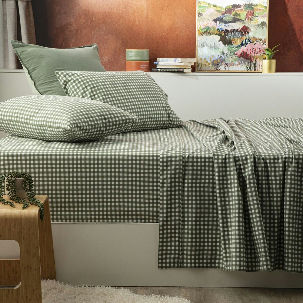 Park Avenue Gingham Egyptian Cotton Flannelette Sheet Set